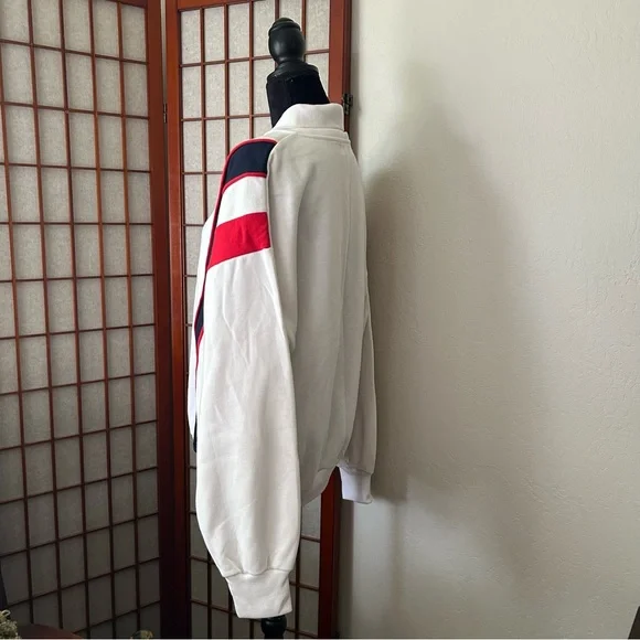 Vintage 80s 90s Men’s Red White and Blue Striped Sweatshirt